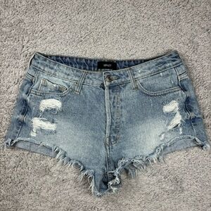 Vervet Shorts Womens 28 Denim High Waist Distressed Holes Streetwear Beach Vaca